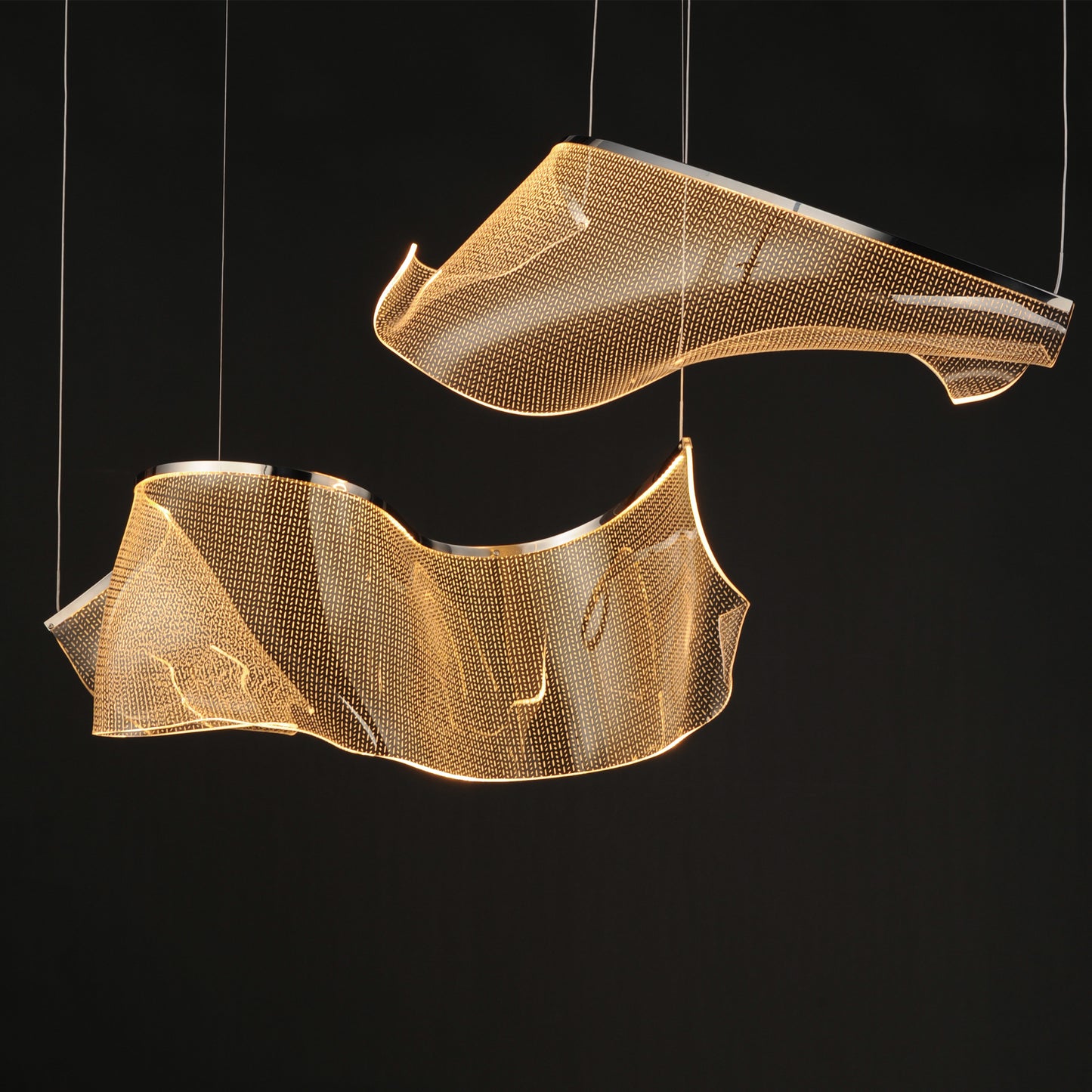 E24882-133PC - 2 Light Rinkle 16" Chandelier - Polished Chrome