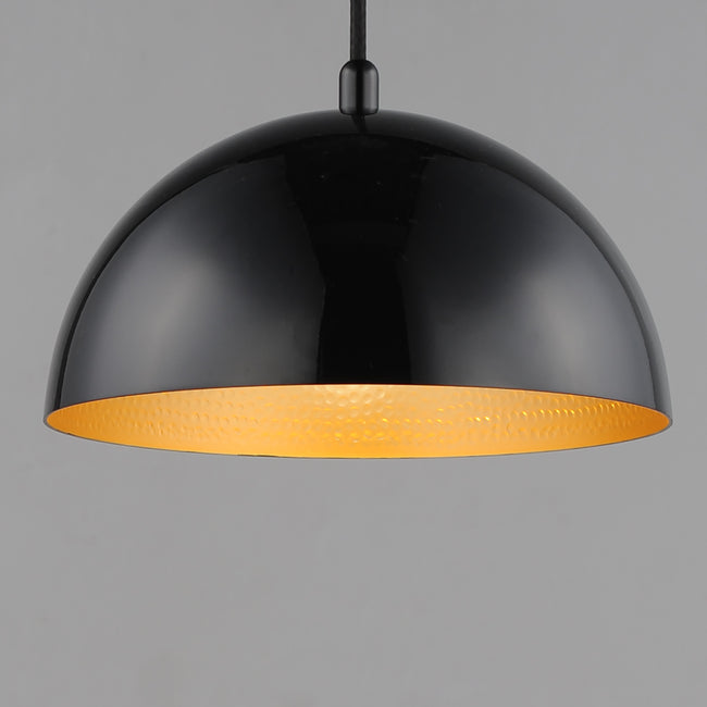 E24900-GBGLD - Hemisphere 9" Pendant - Gloss Black / Gold
