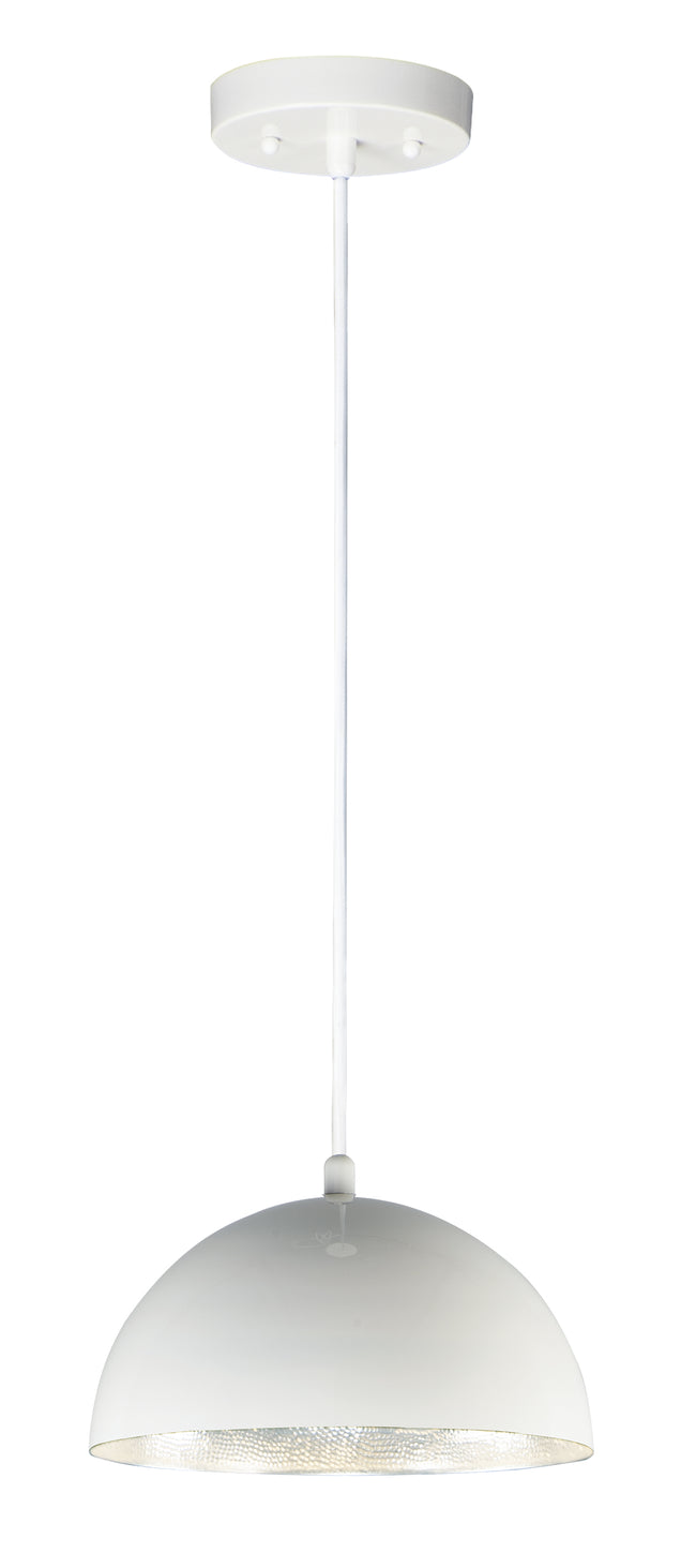 E24902-GWAL - Hemisphere 14" Pendant - Gloss White / Aluminum