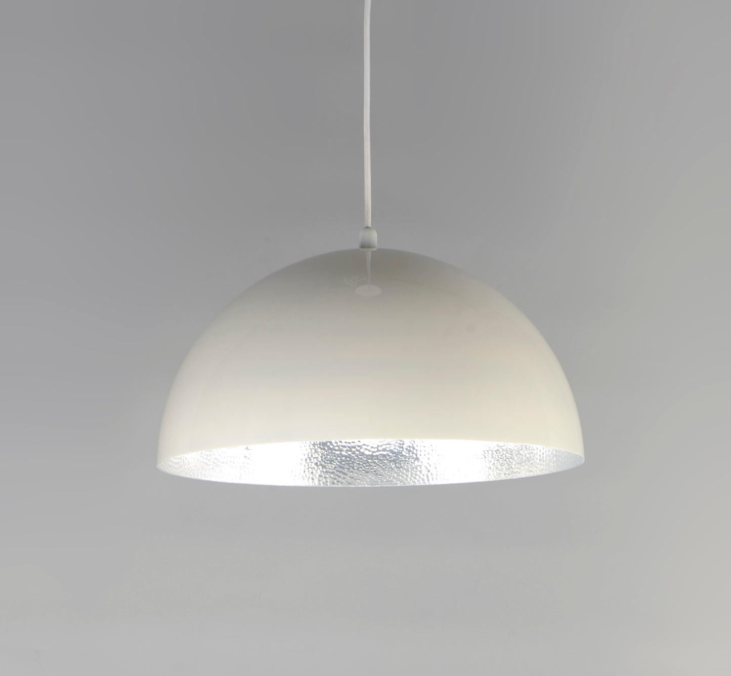 E24902-GWAL - Hemisphere 14" Pendant - Gloss White / Aluminum
