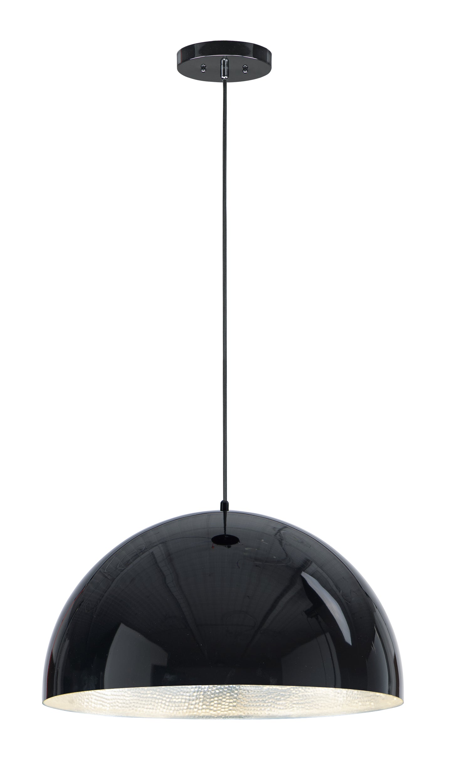 E24904-GBAL - Hemisphere 24" Pendant - Gloss Black / Aluminum