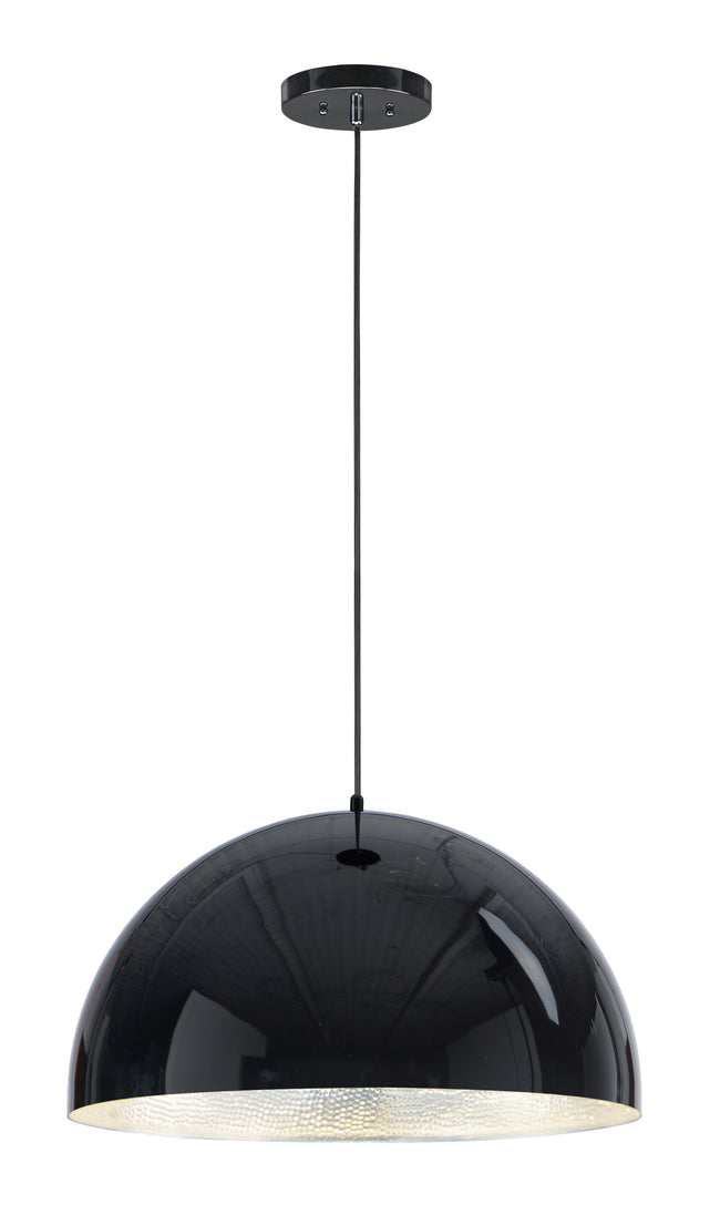 E24904-GBAL - Hemisphere 24" Pendant - Gloss Black / Aluminum
