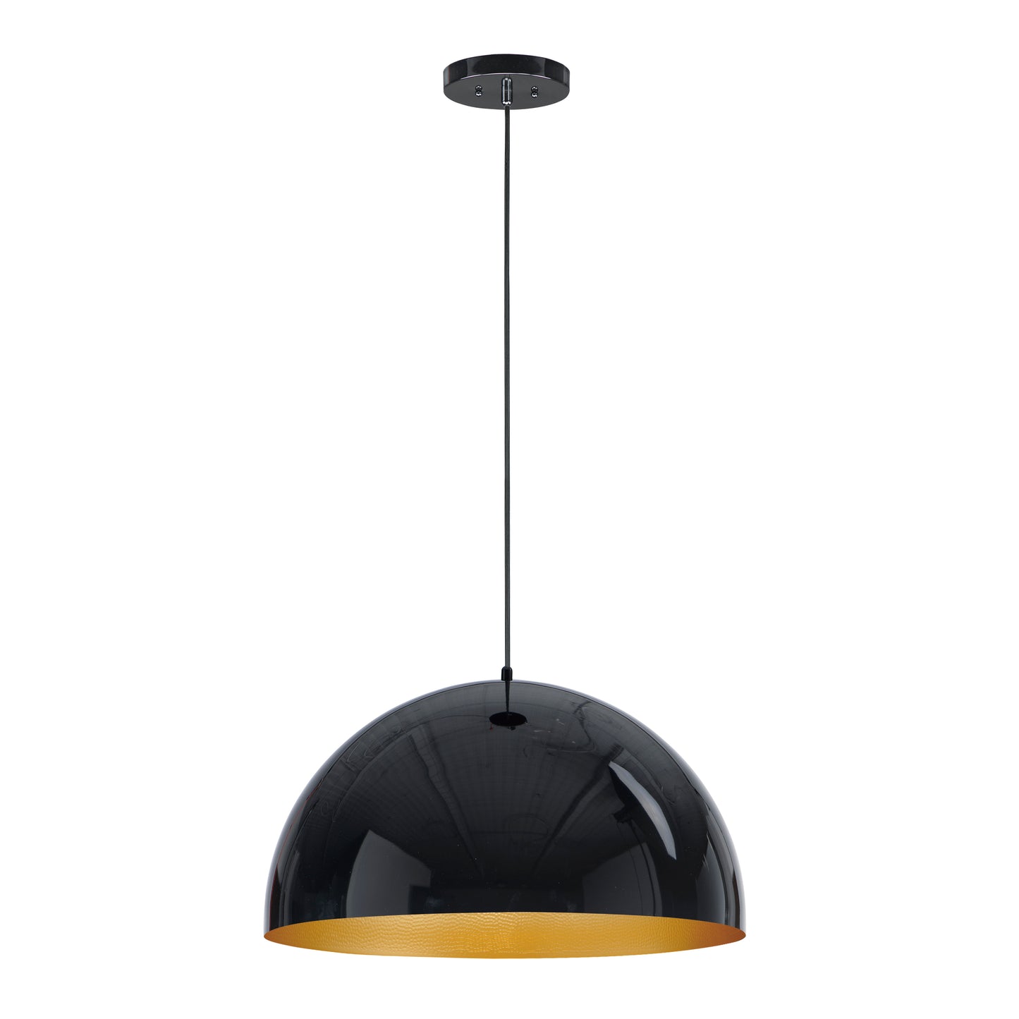 E24904-GBGLD - Hemisphere 24" Pendant - Gloss Black / Gold
