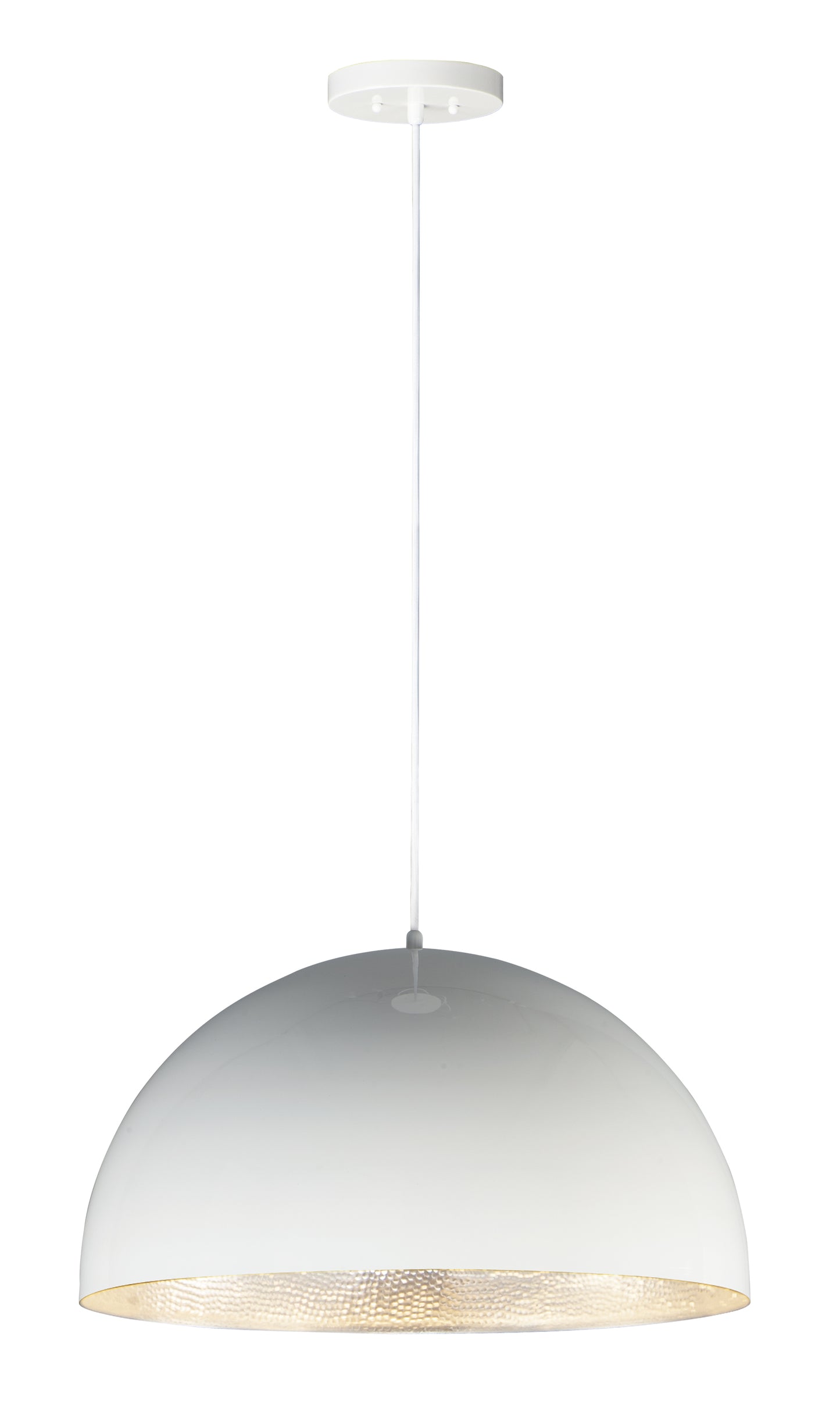 E24904-GWAL - Hemisphere 24" Pendant - Gloss White / Aluminum