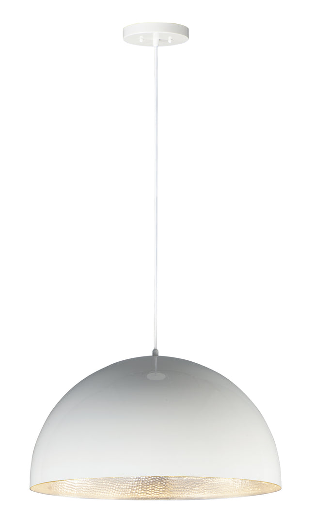 E24904-GWAL - Hemisphere 24" Pendant - Gloss White / Aluminum