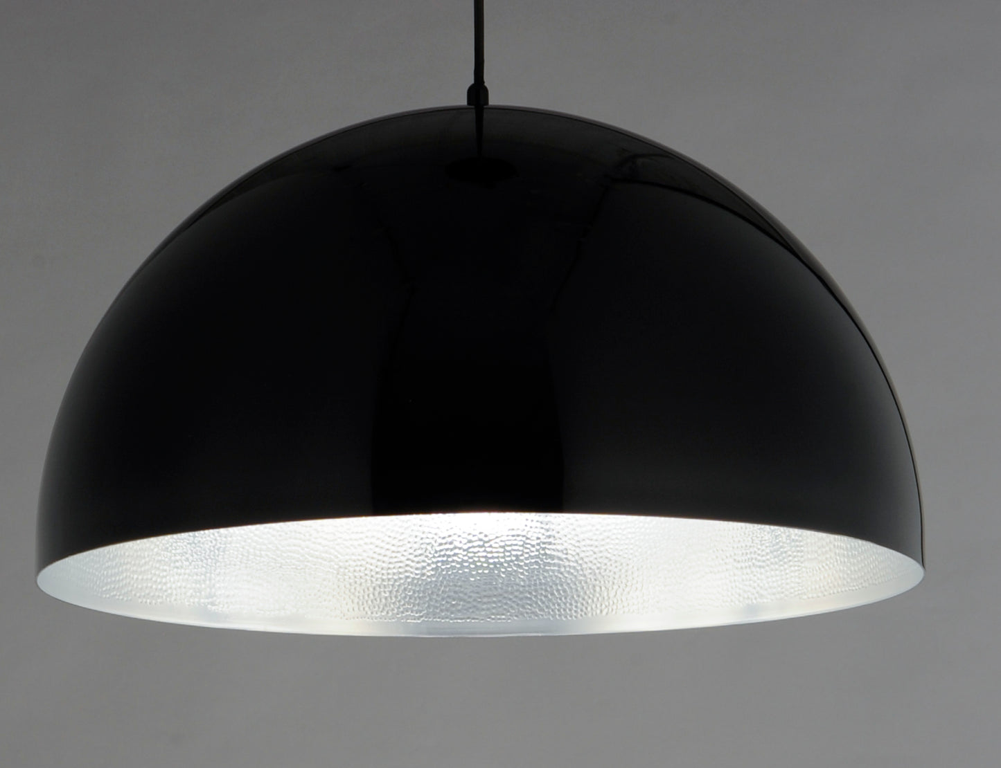 E24904-GBAL - Hemisphere 24" Pendant - Gloss Black / Aluminum