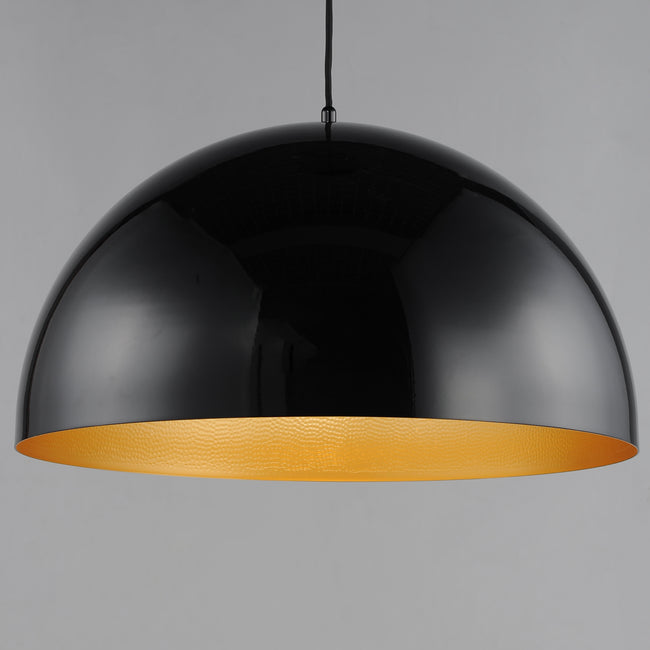 E24904-GBGLD - Hemisphere 24" Pendant - Gloss Black / Gold