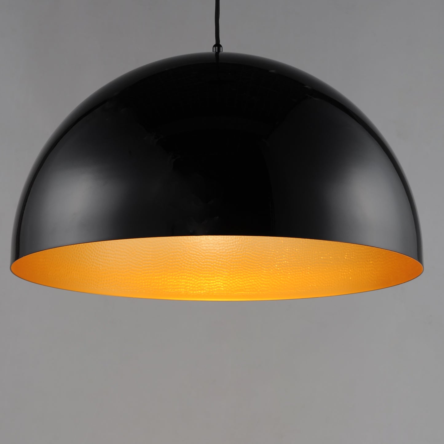E24904-GBGLD - Hemisphere 24" Pendant - Gloss Black / Gold