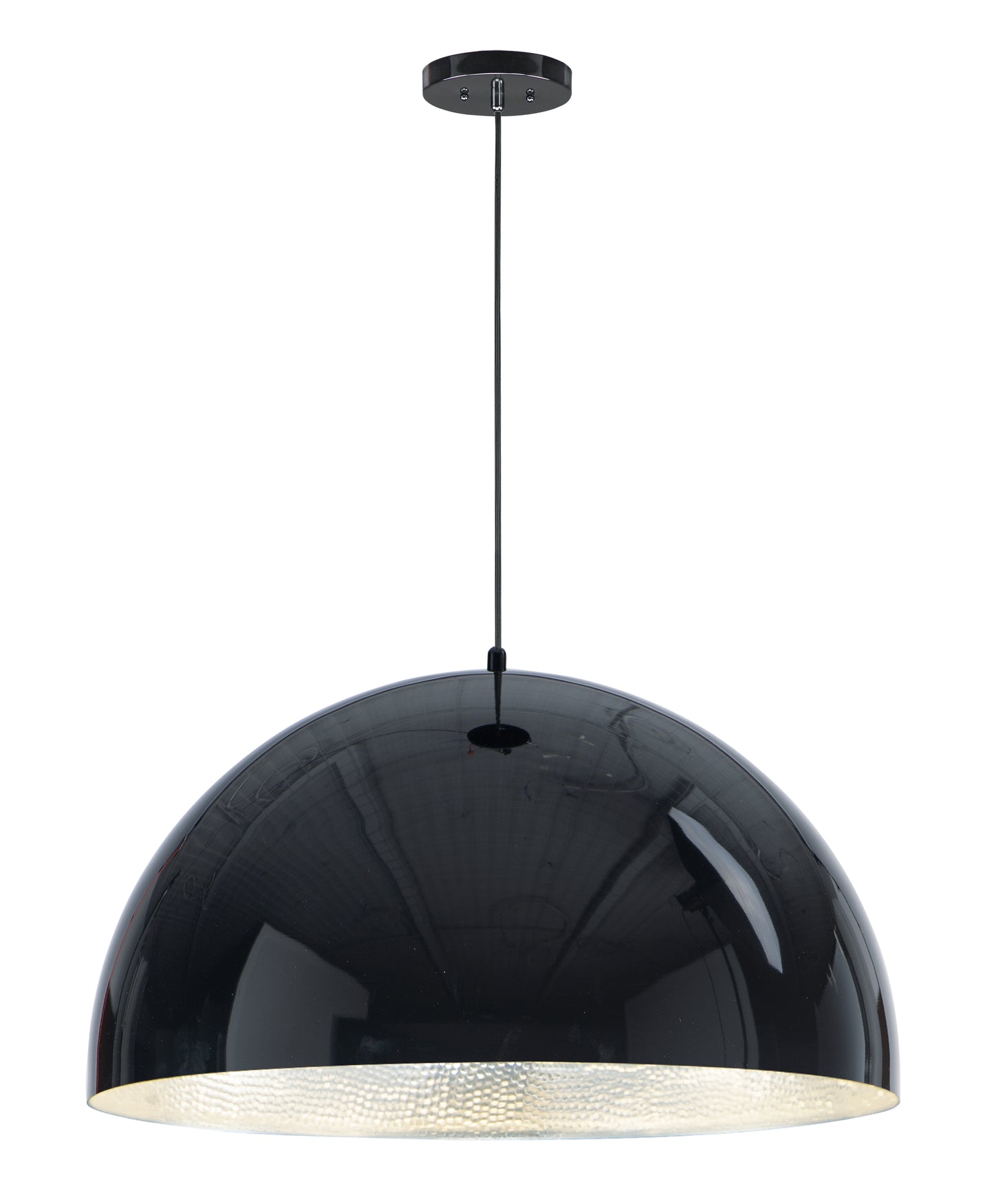 E24906-GBAL - Hemisphere 31" Pendant - Gloss Black / Aluminum