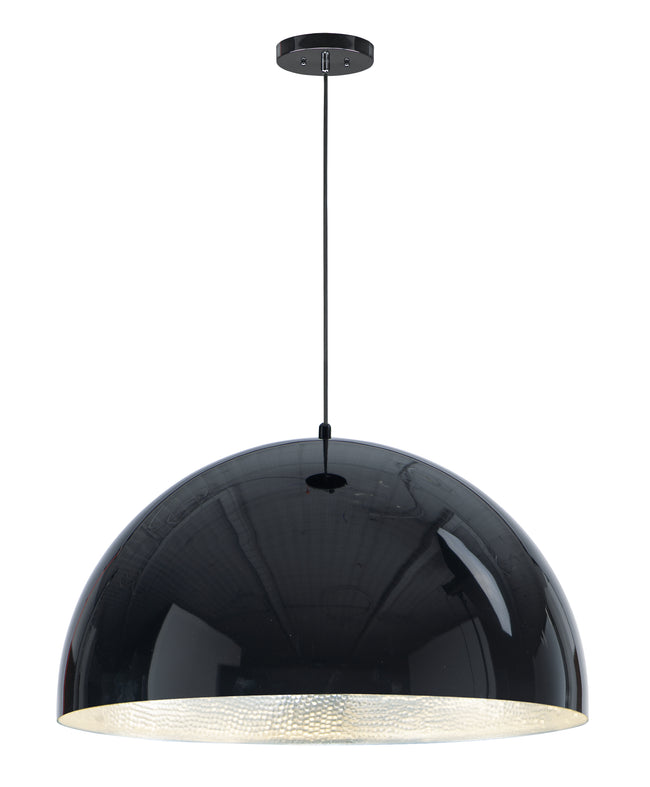 E24906-GBAL - Hemisphere 31" Pendant - Gloss Black / Aluminum