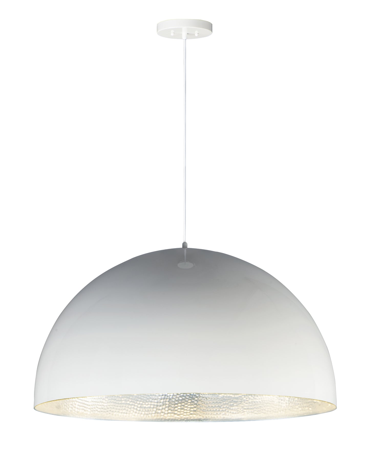 E24906-GWAL - Hemisphere 31" Pendant - Gloss White / Aluminum
