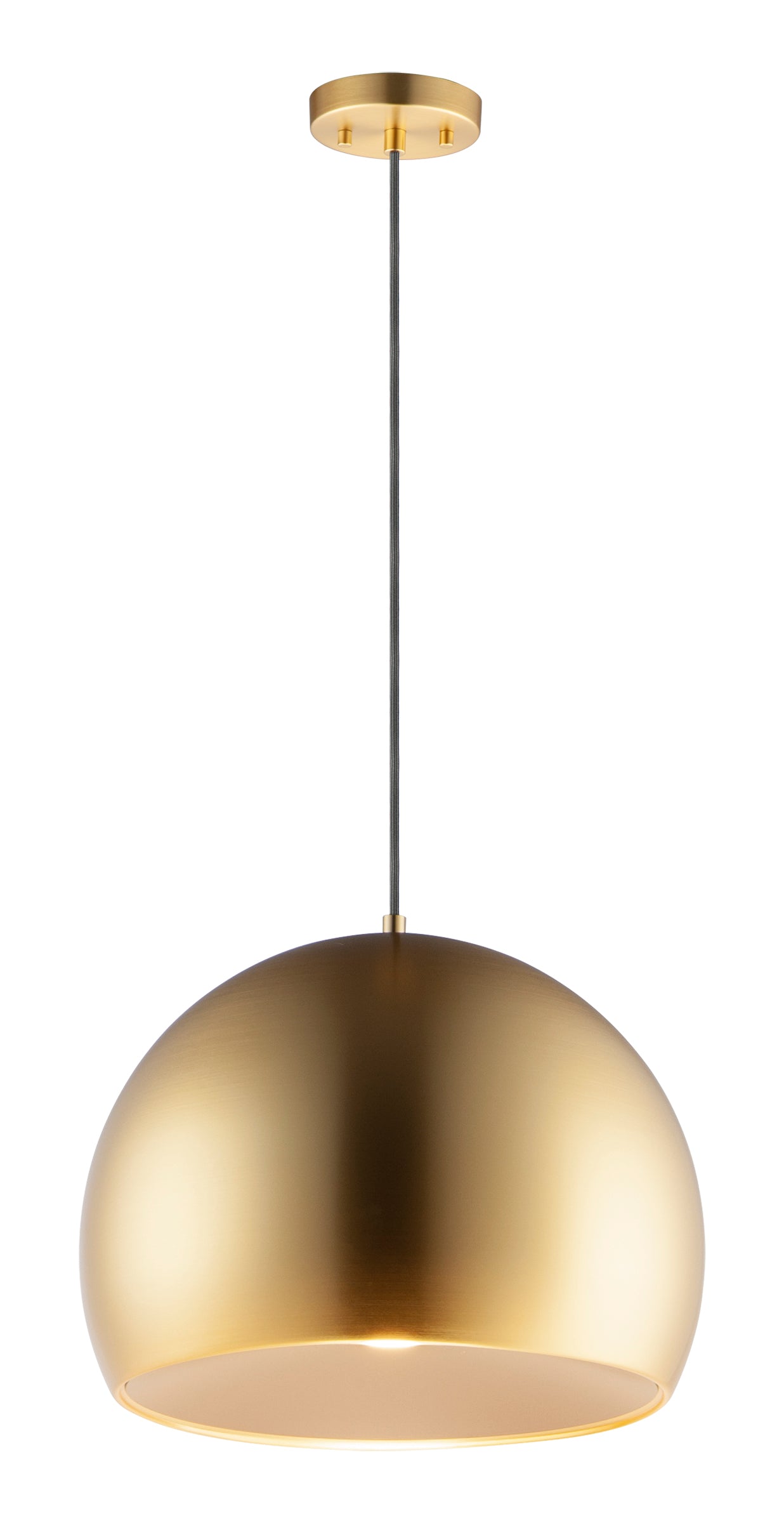E24924-SBRCOF - Palla 16" Pendant - Satin Brass / Coffee