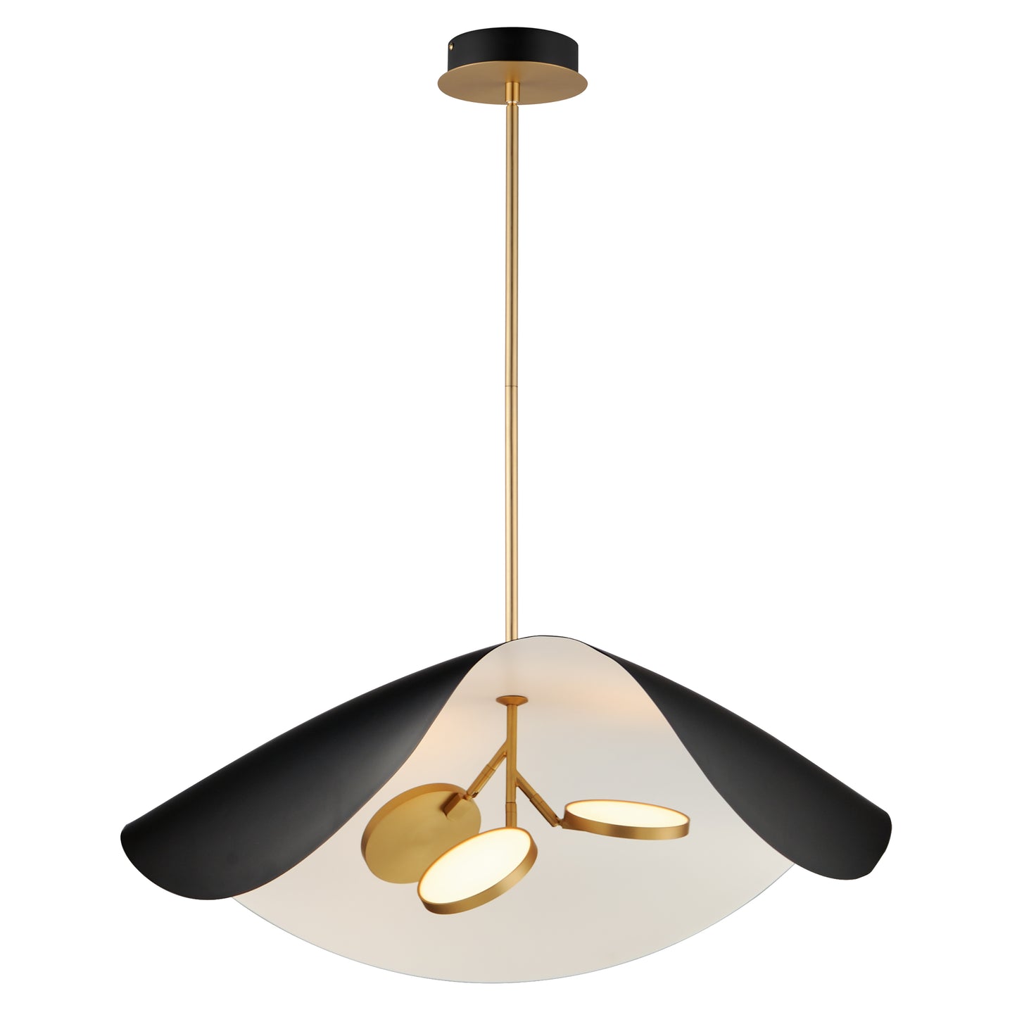 E24968-WTBKGLD - Carmen 32" Pendant - Black / Gold