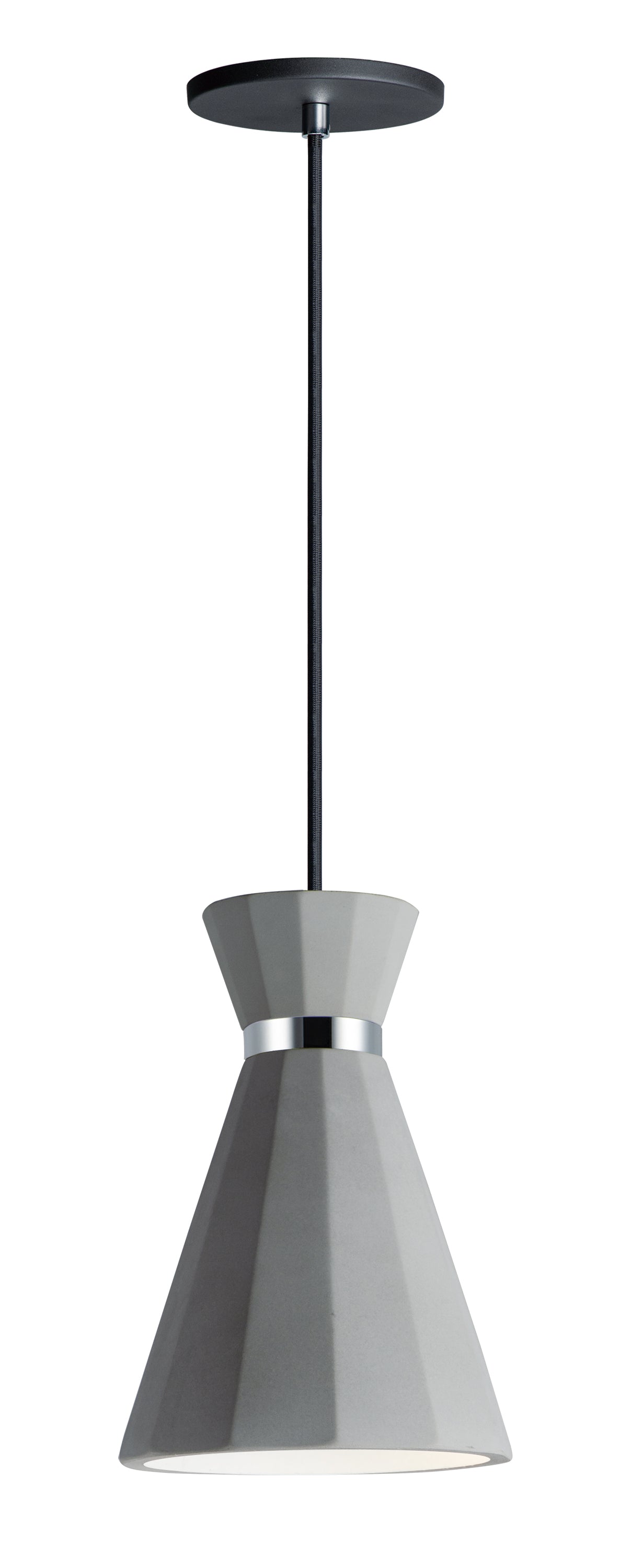 E25036-GYPC - Sash 11" Pendant - Gray / Polished Chrome