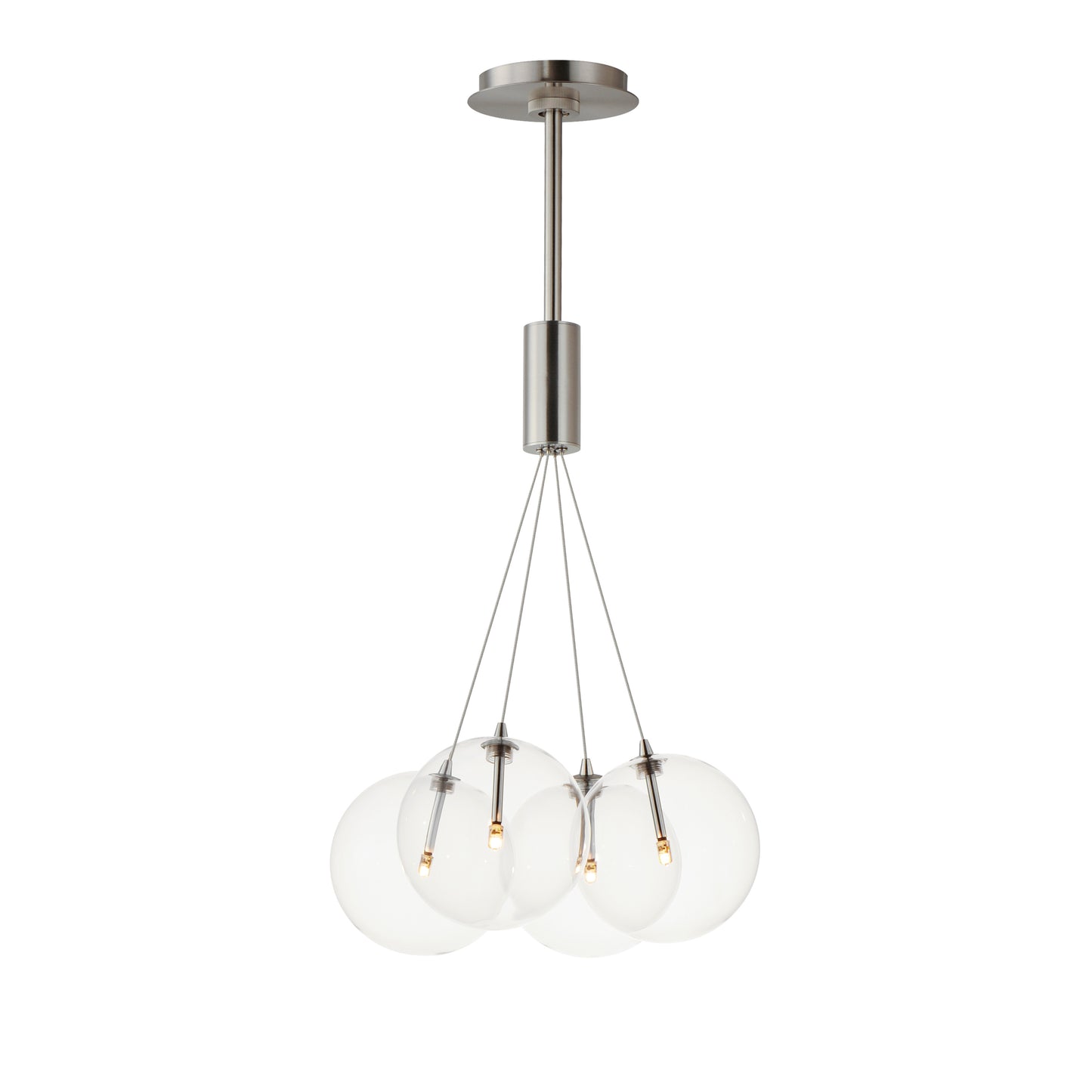 E25084-18SN - 4 Light Burst 17" Chandelier - Satin Nickel