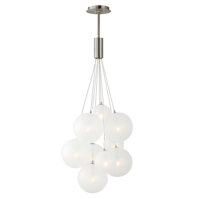 E25087-54SN - 9 Light Burst 20" Chandelier - Satin Nickel