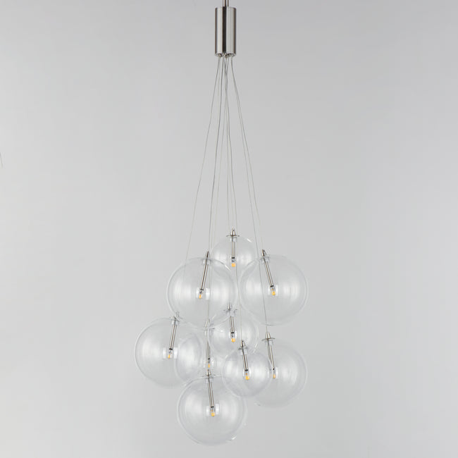 E25087-18SN - 9 Light Burst 20" Chandelier - Satin Nickel