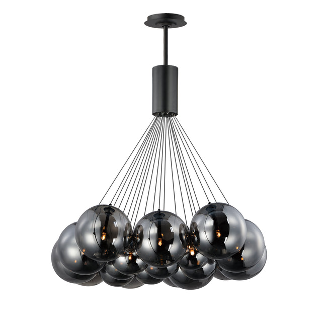 E25088-142BK - 20 Light Burst 35" Chandelier - Black