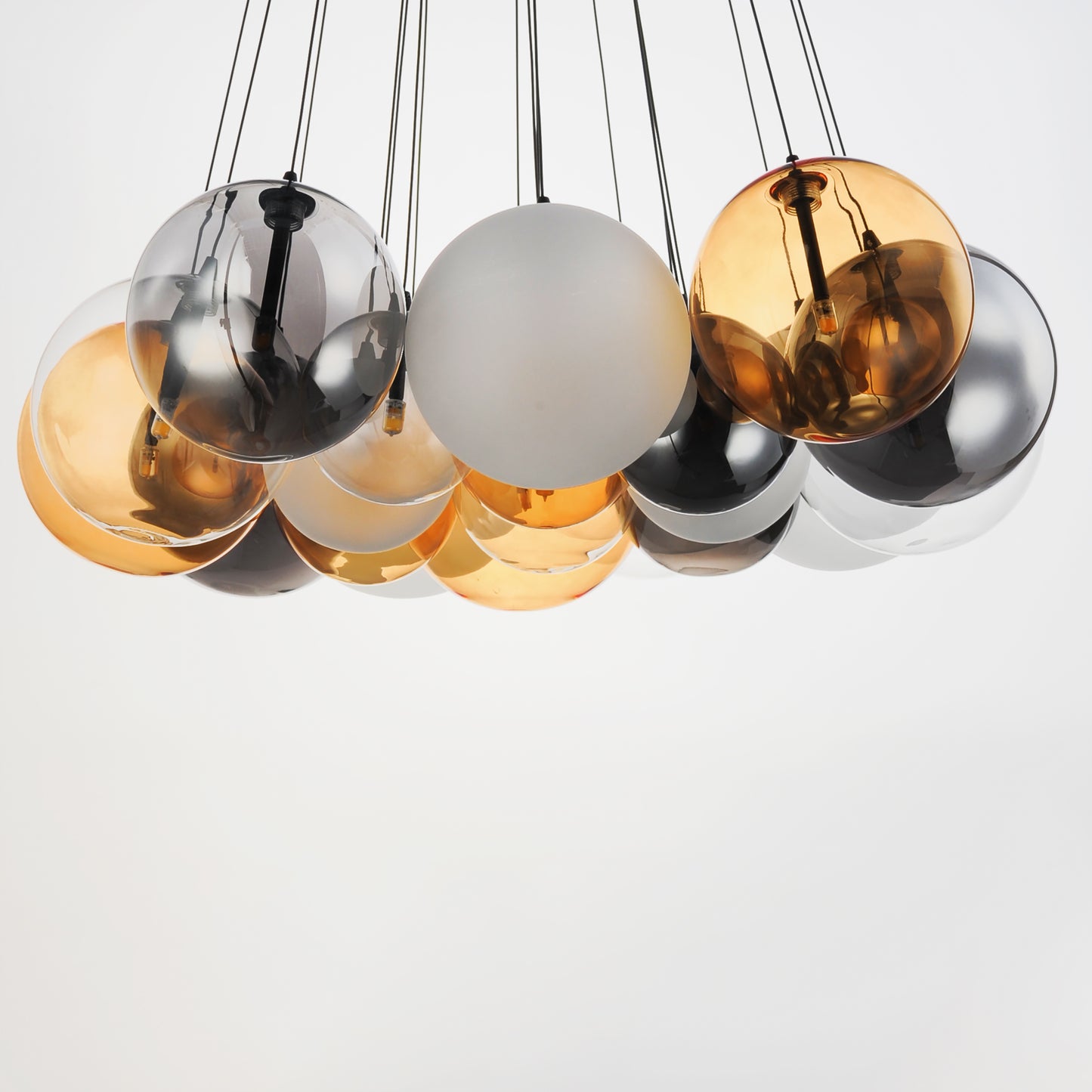 E25088-148BK - 20 Light Burst 35" Chandelier - Black