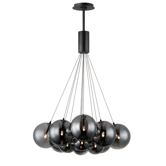 E25089-142BK - 12 Light Burst 27" Chandelier - Black