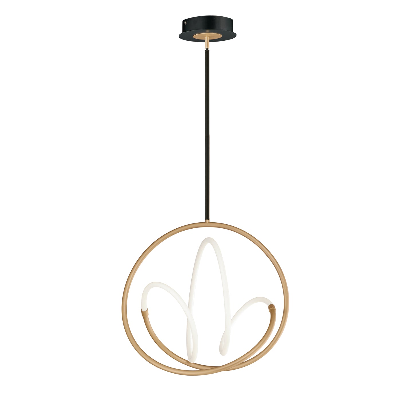 E25094-01BKGLD - Mobius 25" Pendant - Black / Gold