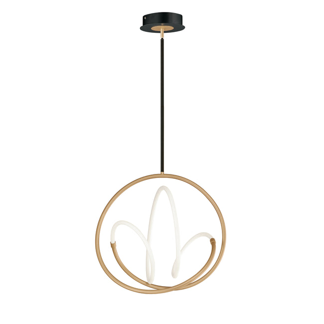 E25094-01BKGLD - Mobius 25" Pendant - Black / Gold