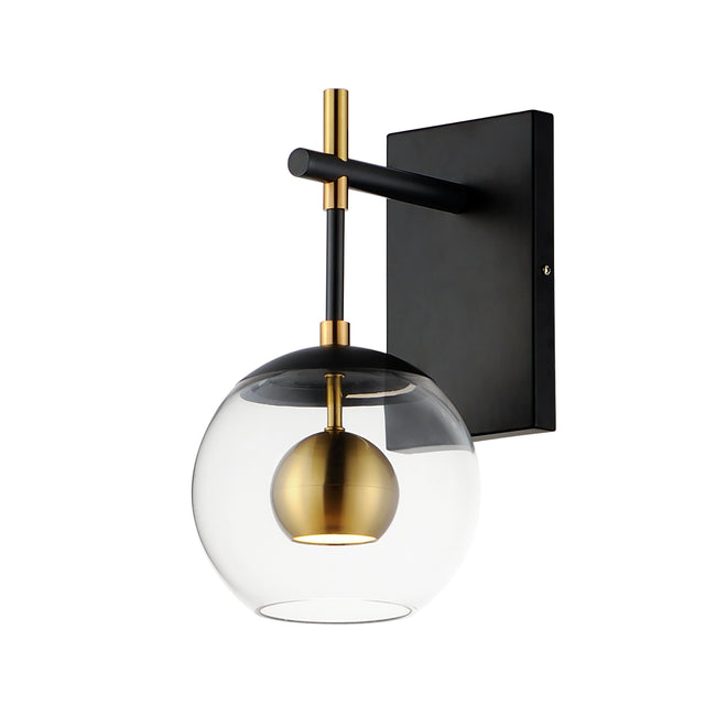 E25151-BKNAB - Nucleus 13" Wall Sconce - Black / Natural Aged Brass