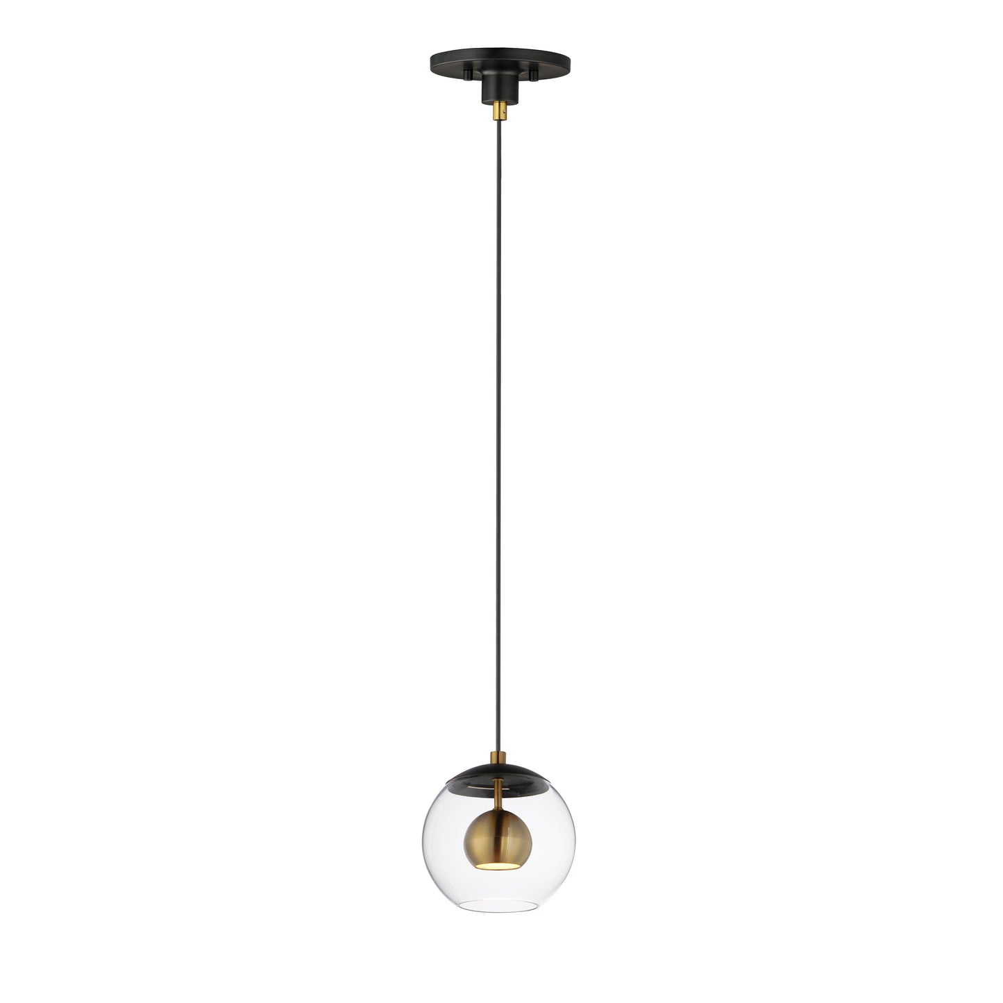 E25152-BKNAB - Nucleus 7.75" Pendant - Black / Natural Aged Brass