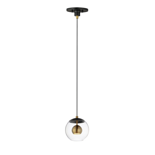 E25152-BKNAB - Nucleus 7.75" Pendant - Black / Natural Aged Brass
