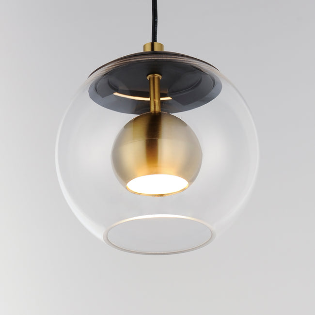 E25152-BKNAB - Nucleus 7.75" Pendant - Black / Natural Aged Brass