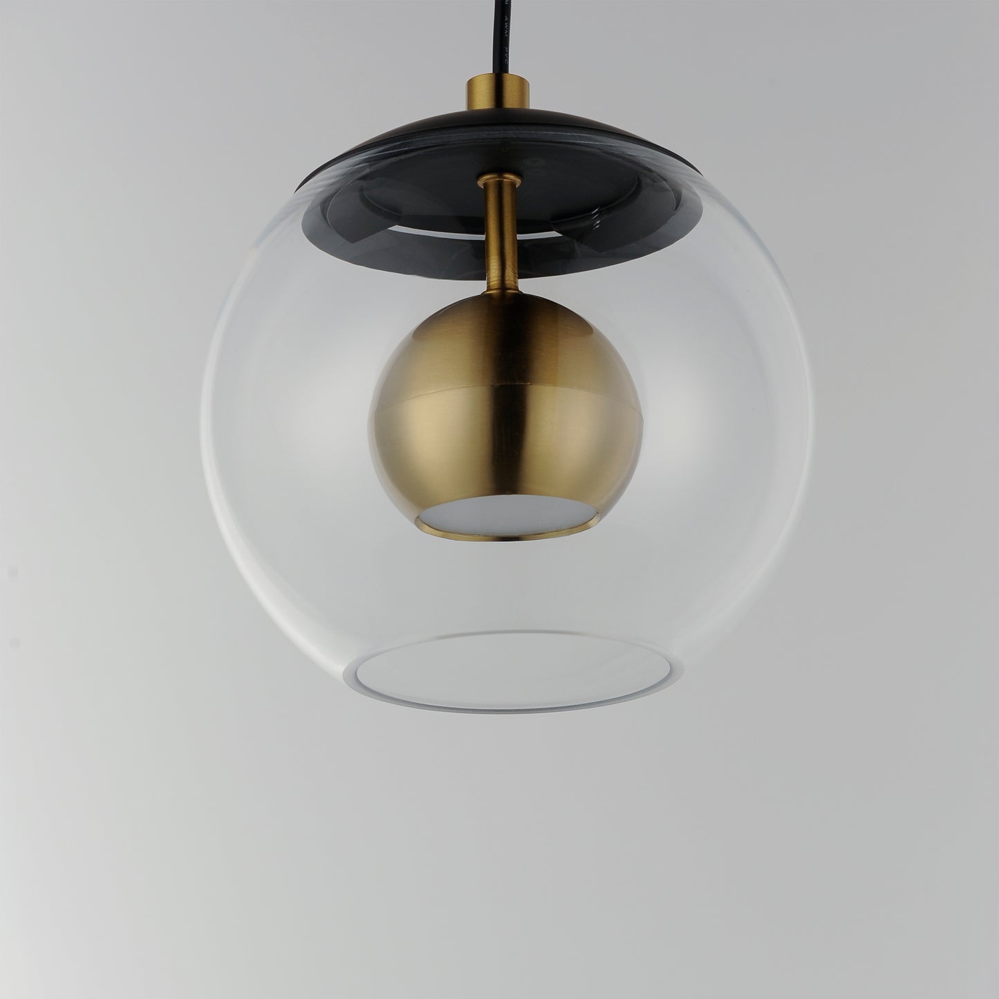 E25152-BKNAB - Nucleus 7.75" Pendant - Black / Natural Aged Brass