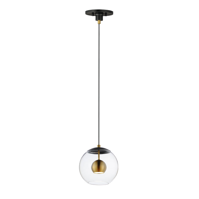 E25153-BKNAB - Nucleus 9.75" Pendant - Black / Natural Aged Brass