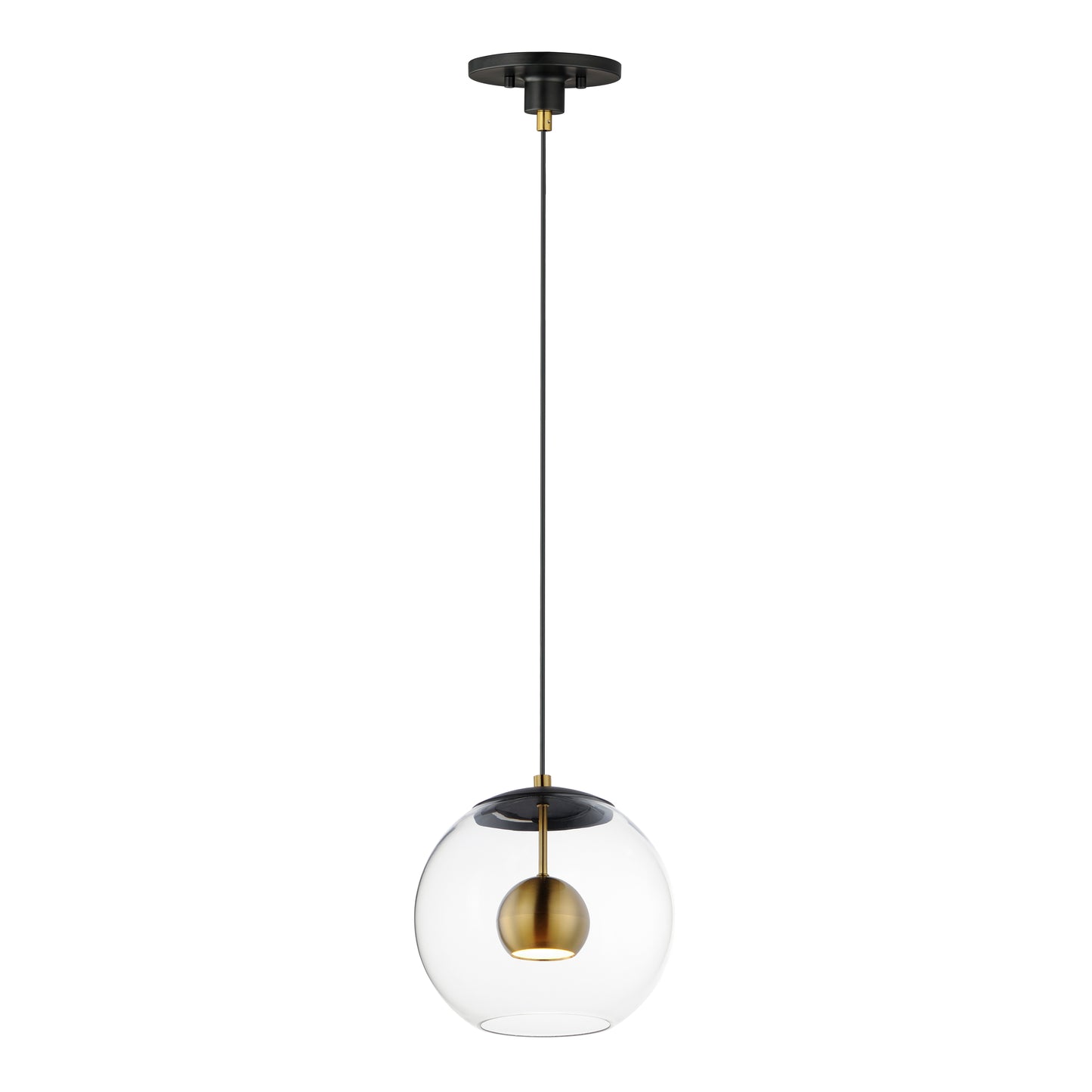 E25154-BKNAB - Nucleus 12" Pendant - Black / Natural Aged Brass