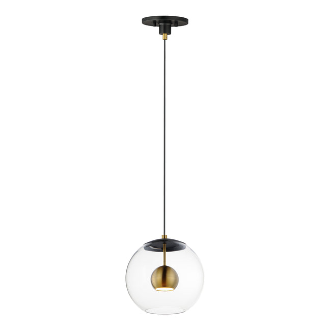 E25154-BKNAB - Nucleus 12" Pendant - Black / Natural Aged Brass