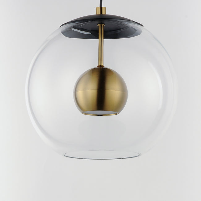 E25154-BKNAB - Nucleus 12" Pendant - Black / Natural Aged Brass