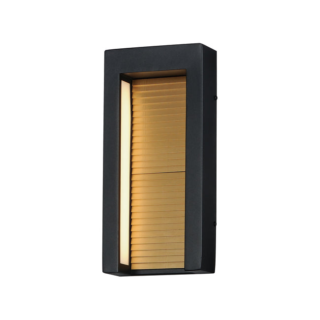 E30104-BKGLD - Alcove 14" Outdoor Wall Sconce - Black / Gold