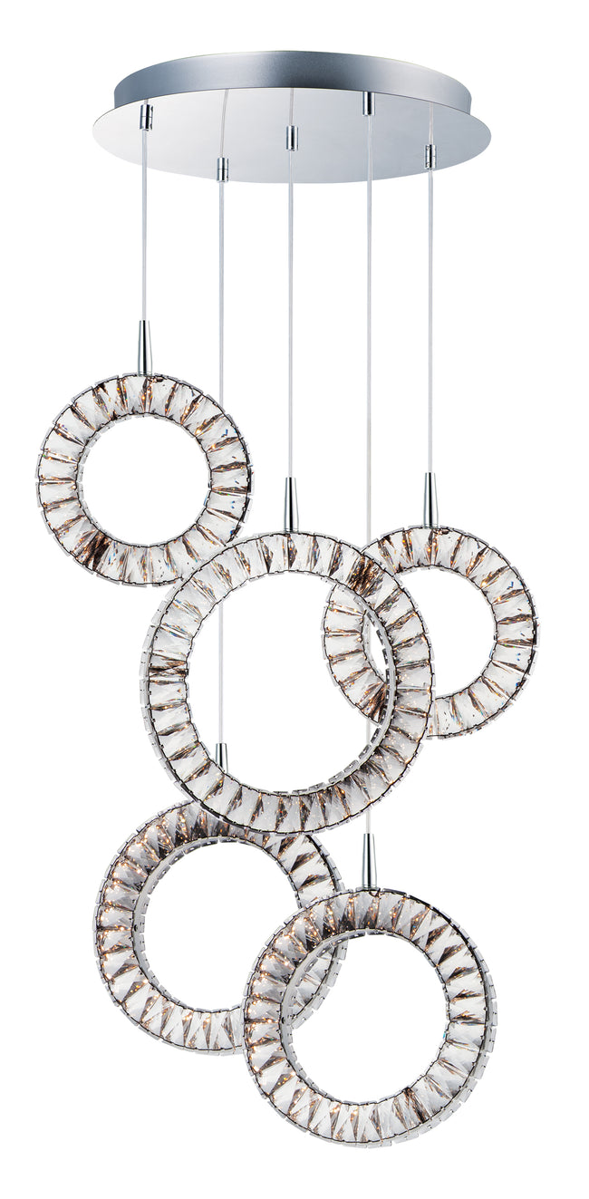 E30567-20PC - 5 Light Charm 24" Chandelier - Polished Chrome