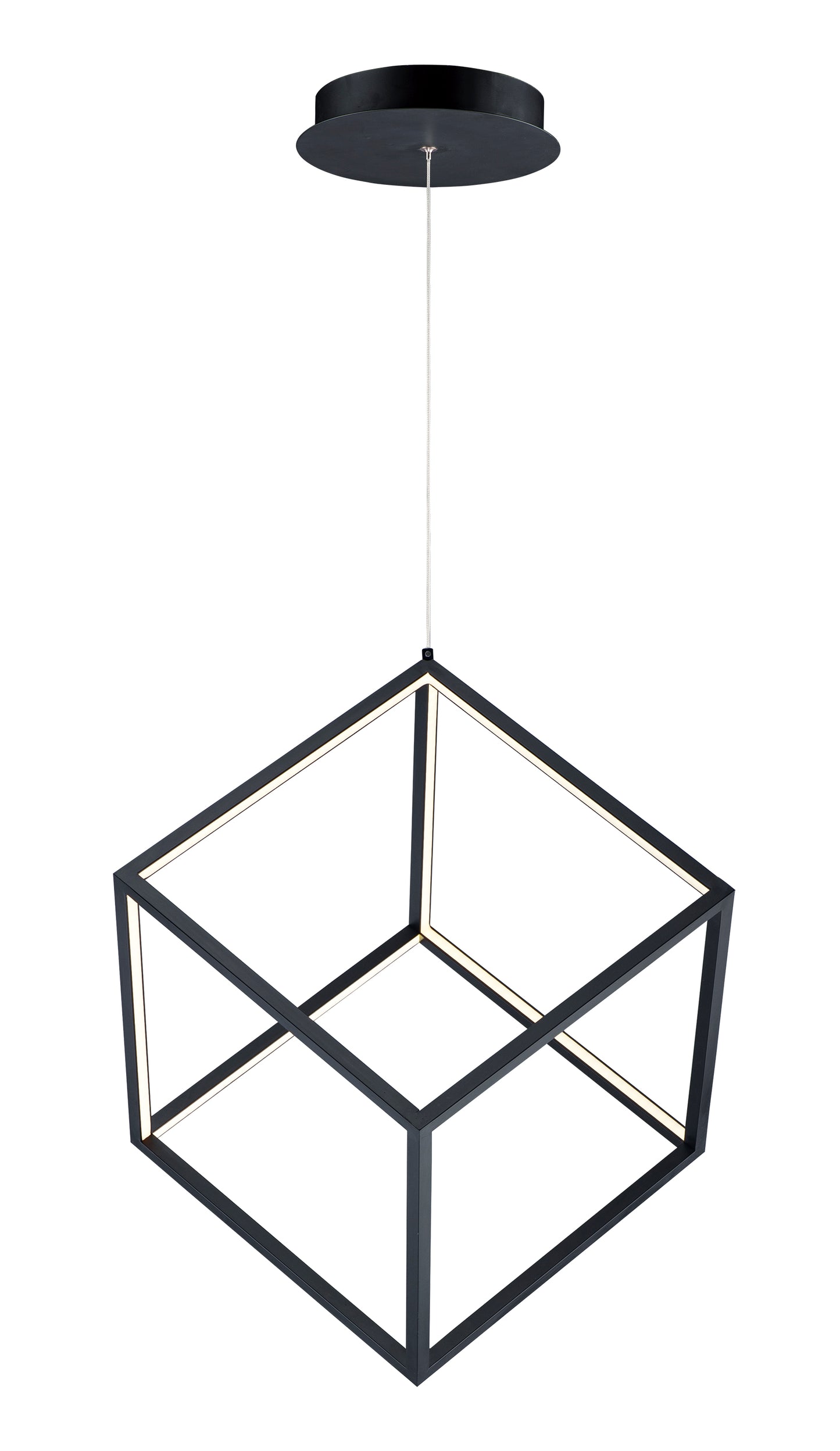 E30582-BK - 4 Square 21" Chandelier - Black