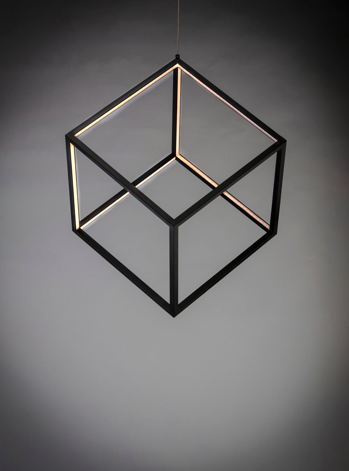 E30582-BK - 4 Square 21" Chandelier - Black