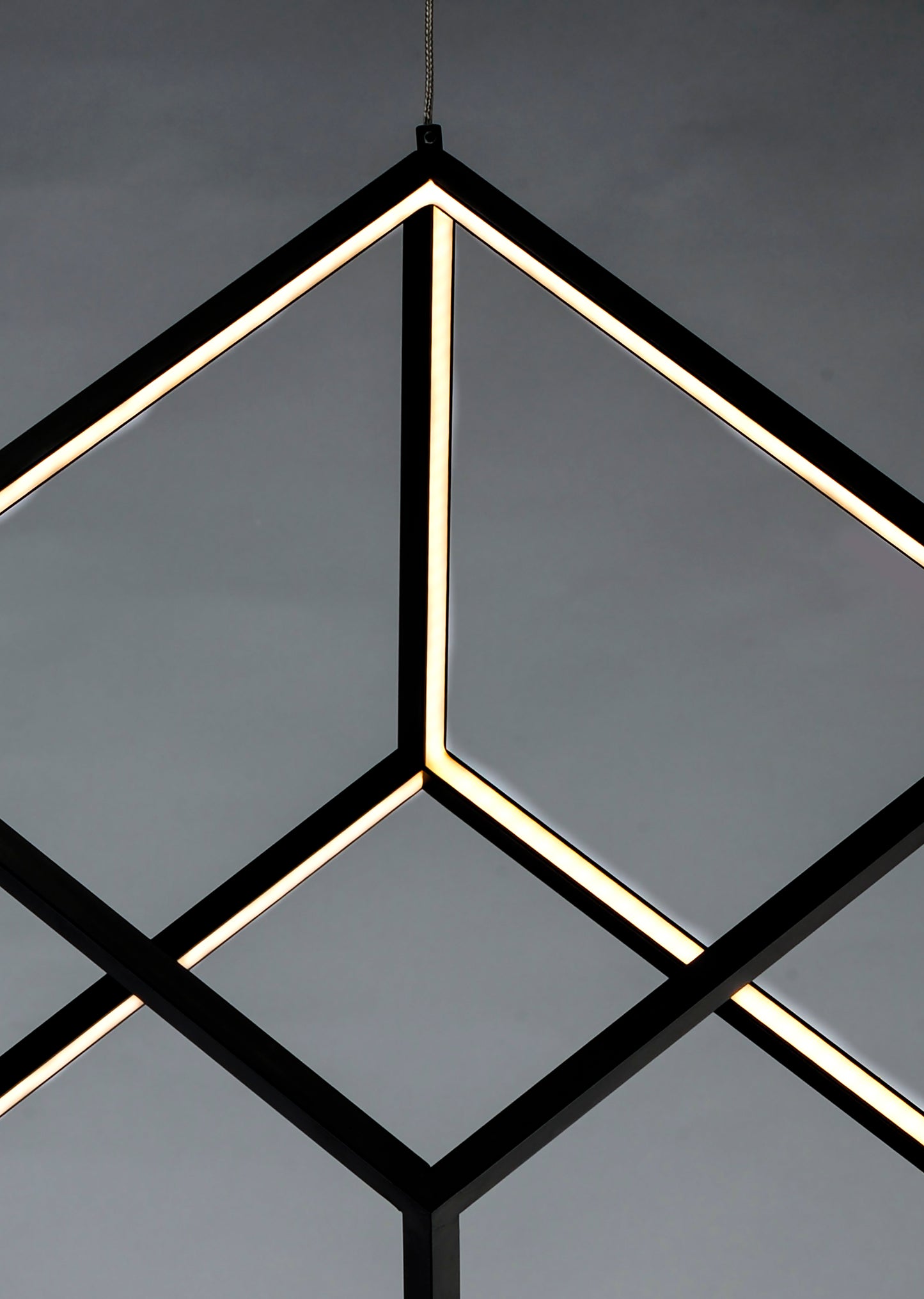 E30582-BK - 4 Square 21" Chandelier - Black