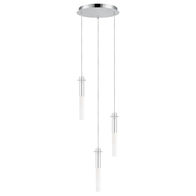 E31093-93PC - 3 Light Pipette 12" Chandelier - Polished Chrome
