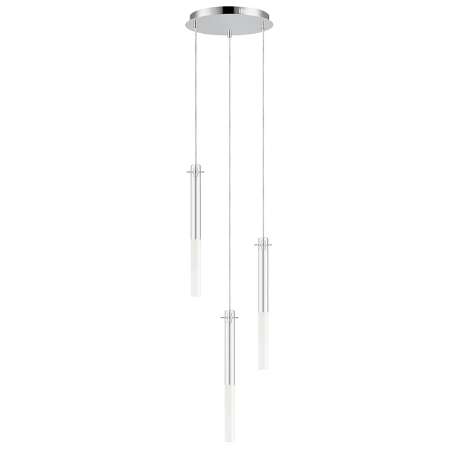 E31095-93PC - 3 Light Pipette 12" Chandelier - Polished Chrome