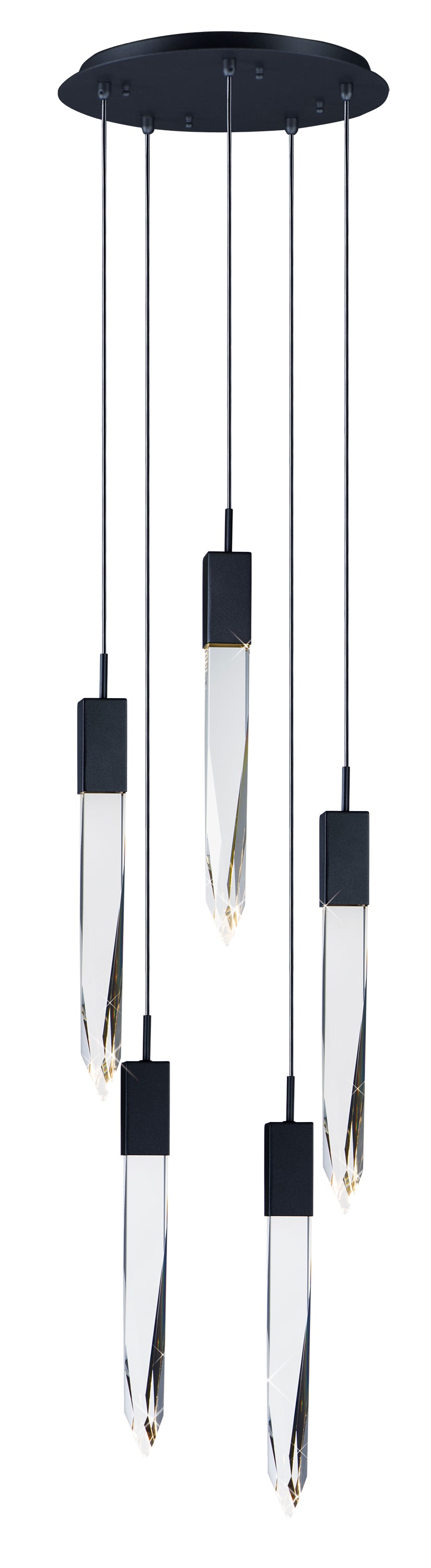 E31244-20BK - 5 Light Quartz 16" Chandelier - Black