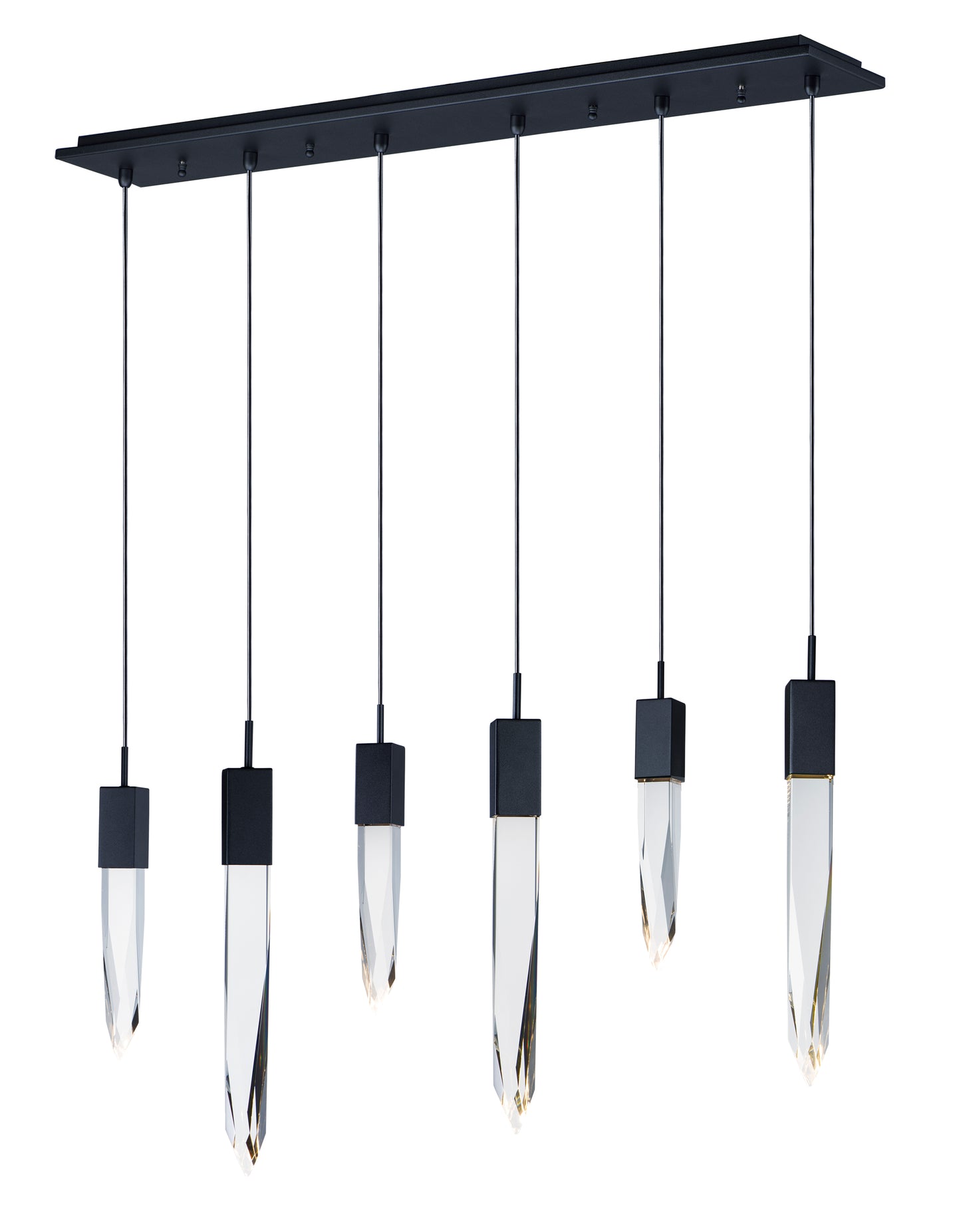 E31245-20BK - 6 Light Quartz 0" Chandelier - Black