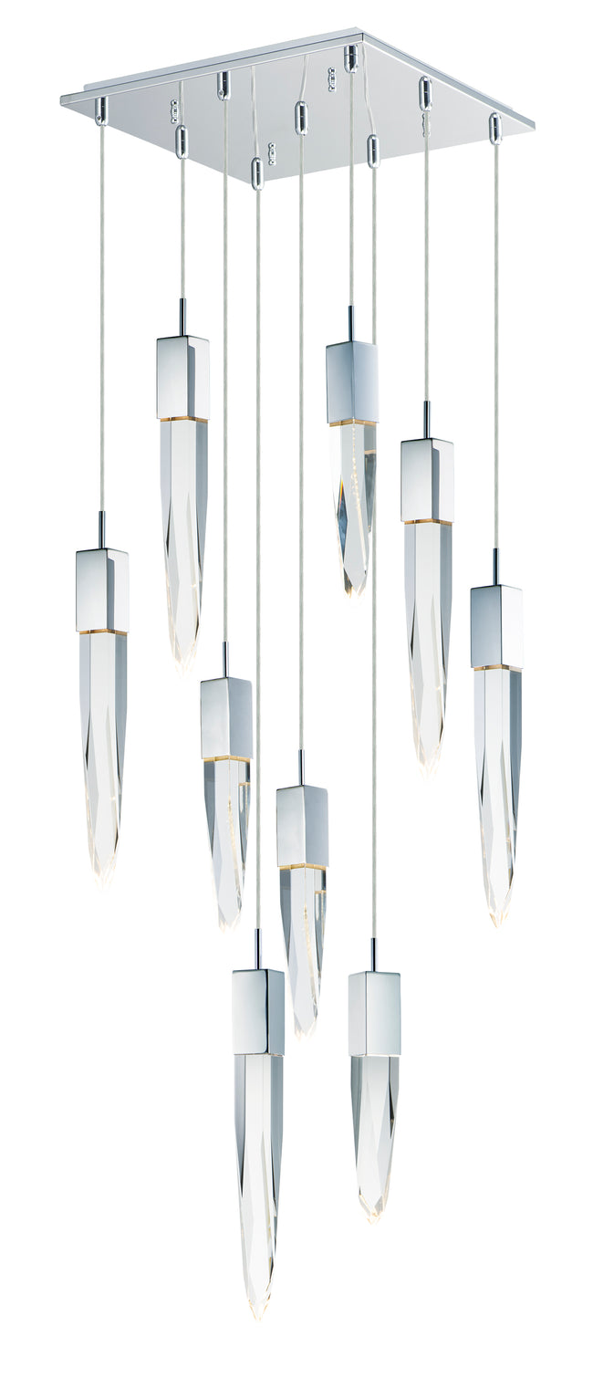 E31246-20PC - 9 Light Quartz 16" Chandelier - Polished Chrome