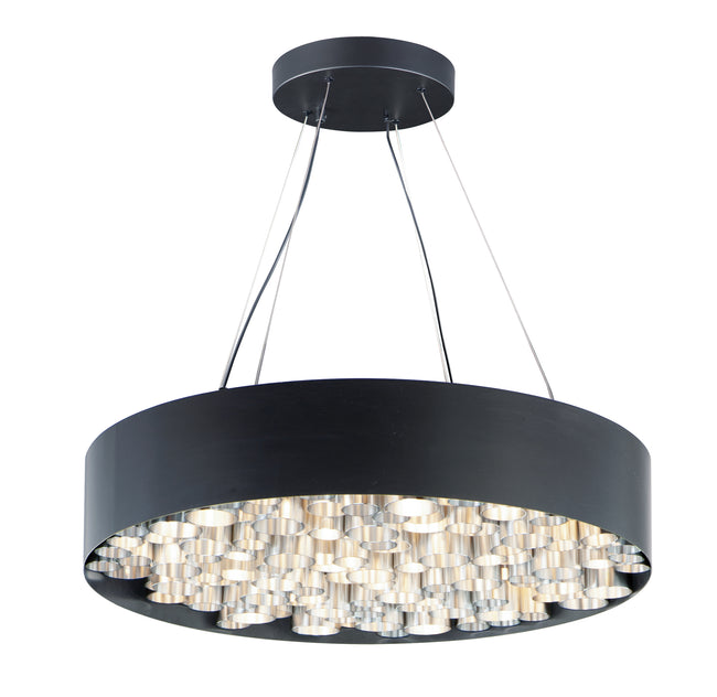 E32787-BKAL - 26 Light Pipes 30" Chandelier - Black / Brushed Aluminum