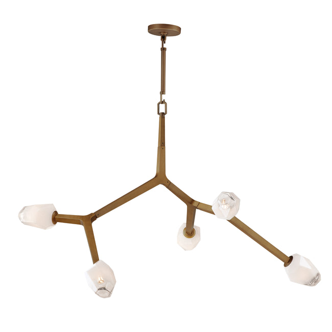 E32795-93NAB - 5 Light Blossom 36" Chandelier - Natural Aged Brass