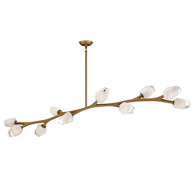E32797-93NAB - 10 Light Blossom 17" Chandelier - Natural Aged Brass