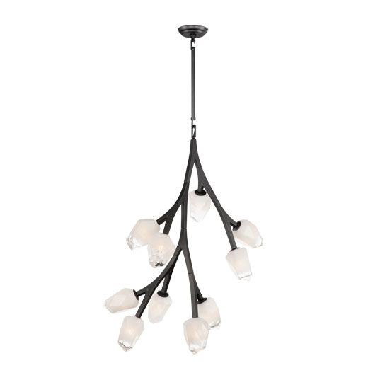 E32798-93BK - 10 Light Blossom 19" Chandelier - Black