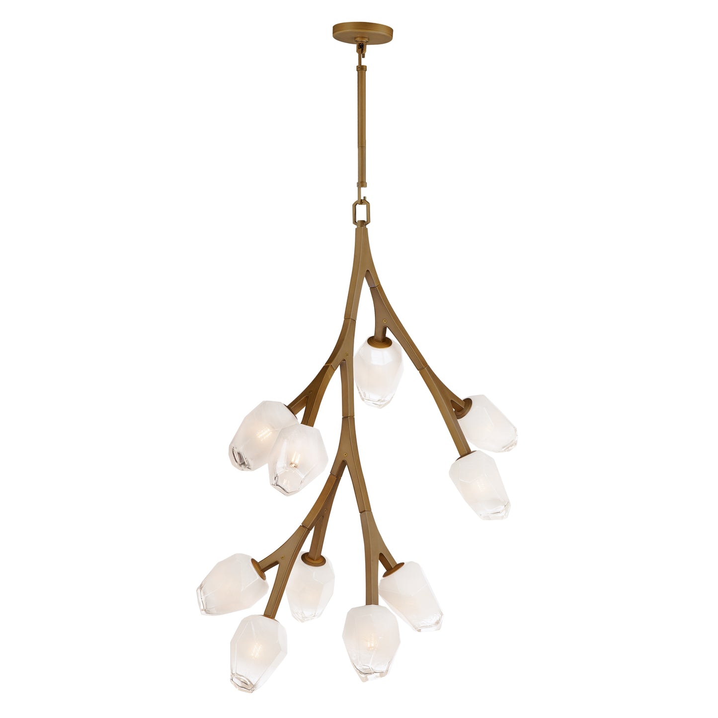 E32798-93NAB - 10 Light Blossom 19" Chandelier - Natural Aged Brass